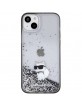 Karl Lagerfeld iPhone 15 Plus Hülle Case Glitter Choupette Silber