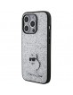 Karl Lagerfeld iPhone 15 Pro Max Hülle Case Glitter Choupette Silber