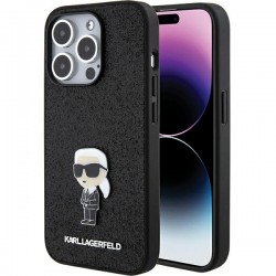 Karl Lagerfeld iPhone 15 Pro Max Hülle Case Cover Glitter Ikonik Schwarz