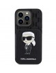 Karl Lagerfeld iPhone 15 Pro Max Hülle Case Cover Cardslot Stand Schwarz