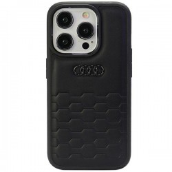 Audi iPhone 15 Pro Max Hülle Case Cover GT Kunstleder Schwarz