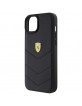 Ferrari iPhone 15 Plus Case Cover Quilted Genuine Leather Black