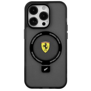 Ferrari iPhone 15 Hülle Case Magsafe Ring Stand Halter Schwarz