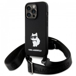 Karl Lagerfeld iPhone 15 Pro Hülle Case Crossbody Choupette Schwarz