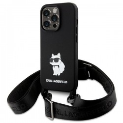 Karl Lagerfeld iPhone 15 Pro Case Crossbody Choupette Black