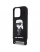 Karl Lagerfeld iPhone 15 Pro Hülle Case Crossbody Ikonik Schwarz