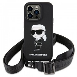 Karl Lagerfeld iPhone 15 Hülle Case Crossbody Ikonik Schwarz