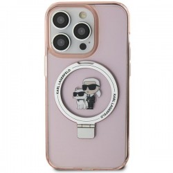 Karl Lagerfeld iPhone 15 Case Case Ring Stand Magsafe Holder K & C Pink