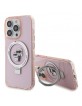 Karl Lagerfeld iPhone 15 Pro Max Hülle Case Ring Stand Magsafe Halter K & C Rosa Pink