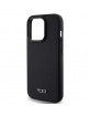Tumi iPhone 15 Pro Case Genuine Leather MagSafe Balistic Pattern Black