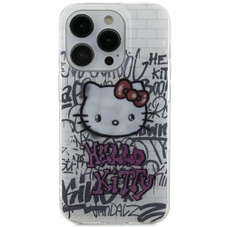 Hello Kitty iPhone 15 Case Cover Kitty On Bricks Graffiti White