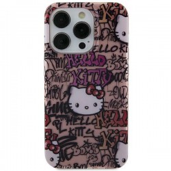 Hello Kitty iPhone 15 Case Cover Tags Graffiti Pink