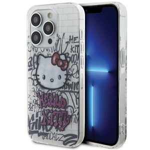 Hello Kitty iPhone 15 Pro Max Hülle Case Cover Kitty On Bricks Graffiti Weiß