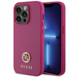 Guess iPhone 15 Pro Case Cover Rhinestone 4G Diamond Pink