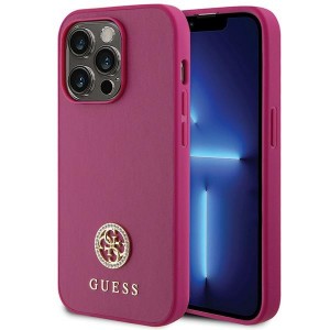 Guess iPhone 15 Pro Max Case Cover Rhinestone 4G Diamond Pink