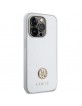 Guess iPhone 15 Pro Max Case Cover Rhinestone 4G Diamond Silver