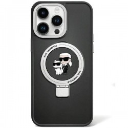 Karl Lagerfeld iPhone 13 Pro Hülle Case K & C Ring Stand Magsafe Schwarz
