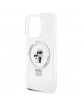 Karl Lagerfeld iPhone 14 Pro Case K & C Ring Stand Magsafe White