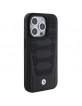 BMW iPhone 15 Pro Case Cover Genuine Leather Seats Pattern Black