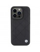 BMW iPhone 15 Pro Case Genuine Leather Pattern Quilted Black
