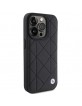 BMW iPhone 15 Pro Case Genuine Leather Pattern Quilted Black