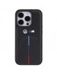 BMW iPhone 15 Pro Max Case Carbon Stamped Tricolor Stripe Black