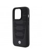 BMW iPhone 15 Pro Max Case Genuine Leather Seats Pattern Black