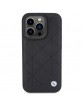 BMW iPhone 15 Pro Max Case Genuine Leather Pattern Quilted Black