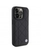 BMW iPhone 15 Pro Max Case Genuine Leather Pattern Quilted Black