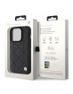 BMW iPhone 15 Pro Max Case Genuine Leather Pattern Quilted Black