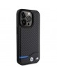 BMW iPhone 15 Pro Hülle Case Leather Carbon MagSafe Schwarz