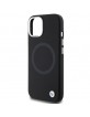 BMW iPhone 15 Plus Case Cover MagSafe Silicone Signature Black