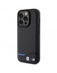 BMW iPhone 15 Pro Max Case Cover Leather Carbon MagSafe Black