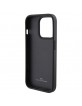 BMW iPhone 15 Pro Case Cover Genuine Leather Textured Stripe Black