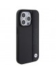 BMW iPhone 15 Pro Max Case Genuine Leather Textured Stripe Black