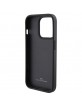 BMW iPhone 15 Pro Max Case Genuine Leather Textured Stripe Black