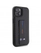 BMW iPhone 15 Case Cover Grip Stand Carbon M Black