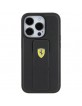 Ferrari iPhone 15 Pro Case Cover Grip Stand Metal Logo Black