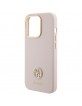 Guess iPhone 15 Pro Case Silicone 4G Rhinestone Diamond Logo Pink