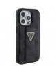 Guess iPhone 15 Pro Case Grip Stand Rhinestone Diamond Black