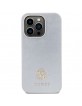 Guess iPhone 15 Pro Case Cover Rhinestone 4G Diamond Silver