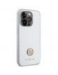 Guess iPhone 15 Pro Case Cover Rhinestone 4G Diamond Silver