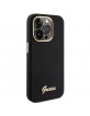 Guess iPhone 15 Pro Case Silicone Metal Logo Black