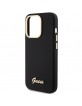 Guess iPhone 15 Pro Case Silicone Metal Logo Black