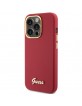 Guess iPhone 15 Pro Case Silicone Metal Logo Red