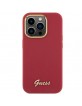 Guess iPhone 15 Pro Case Silicone Metal Logo Red