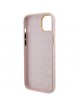 Guess iPhone 15 Plus Case Silicone 4G Rhinestone Diamond Logo Pink