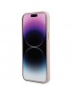 Guess iPhone 15 Hülle Case Silikon 4G Strass Diamond Logo Rosa