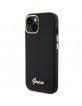 Guess iPhone 15 Case Silicone Metal Logo Black