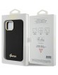 Guess iPhone 15 Case Silicone Metal Logo Black